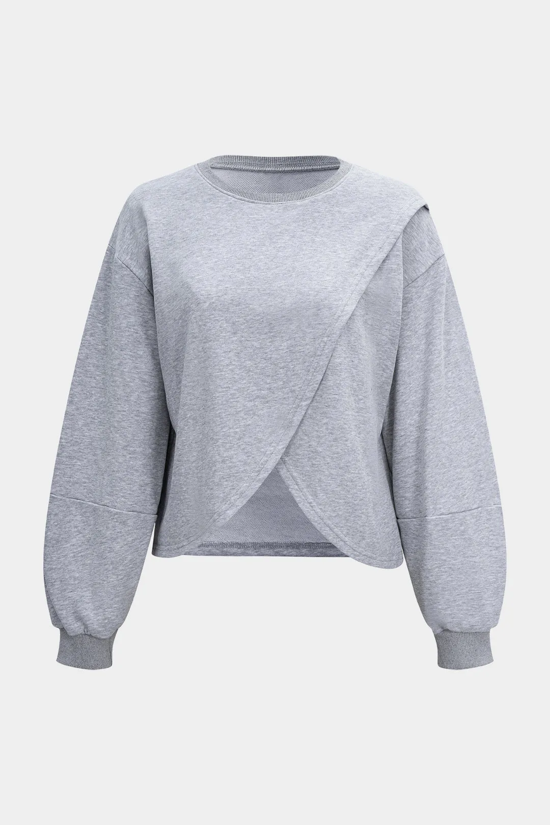 Solid Round Neck Crossed Sweatshirt sold by Micas
