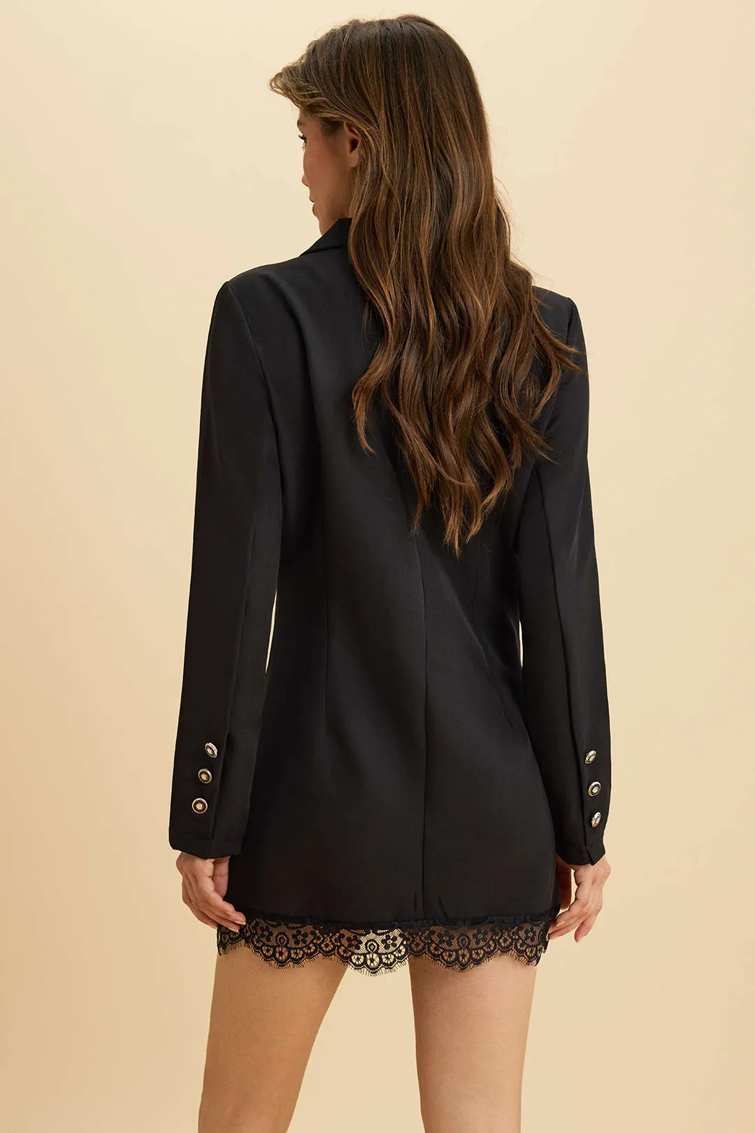 Lapel Button Lace Trim Coat sold by Micas product image thumbnail 2