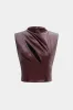 Faux Leather Ruched Cut Out Tank Top sold by Micas