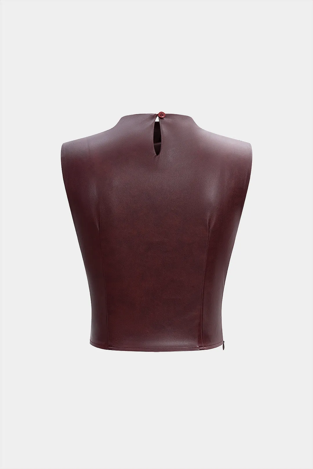 Faux Leather Ruched Cut Out Tank Top sold by Micas product image thumbnail 2