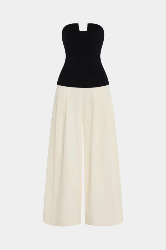 Contrast Ruched Strapless Sleeveless Jumpsuit sold by Micas