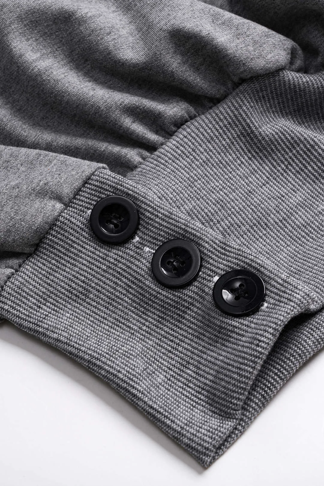 Button Round Neck Long Sleeve Sweatshirt sold by Micas product image thumbnail 3