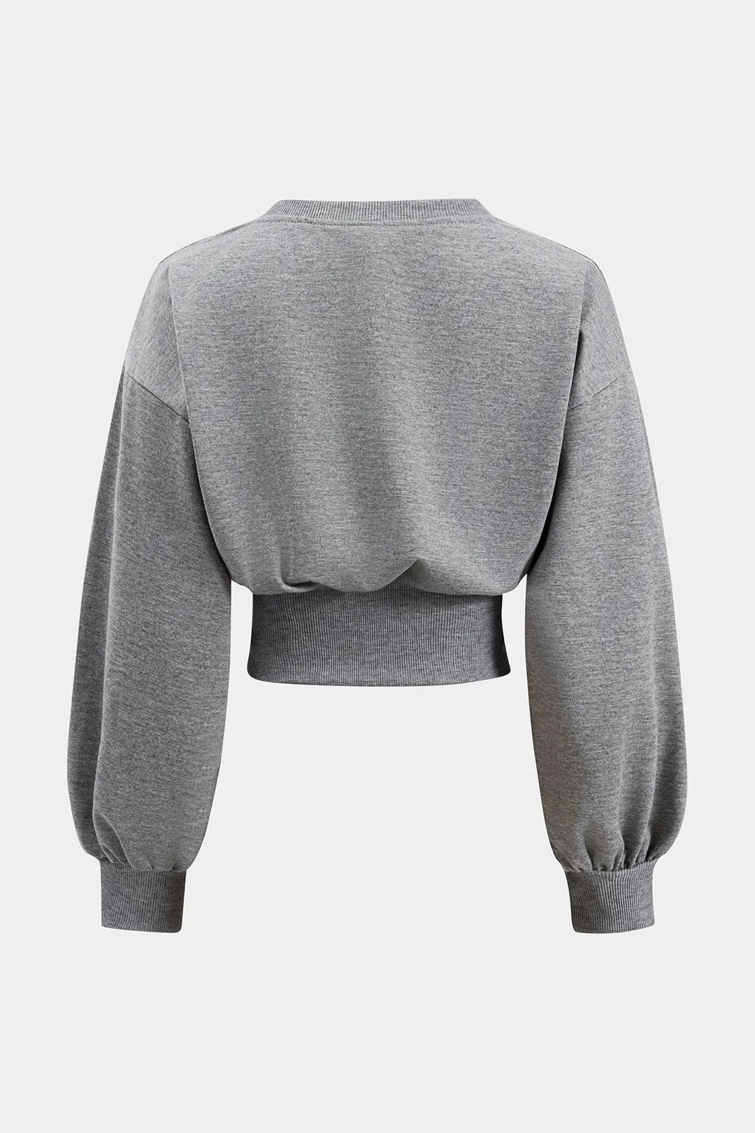 Button Round Neck Long Sleeve Sweatshirt sold by Micas product image thumbnail 2
