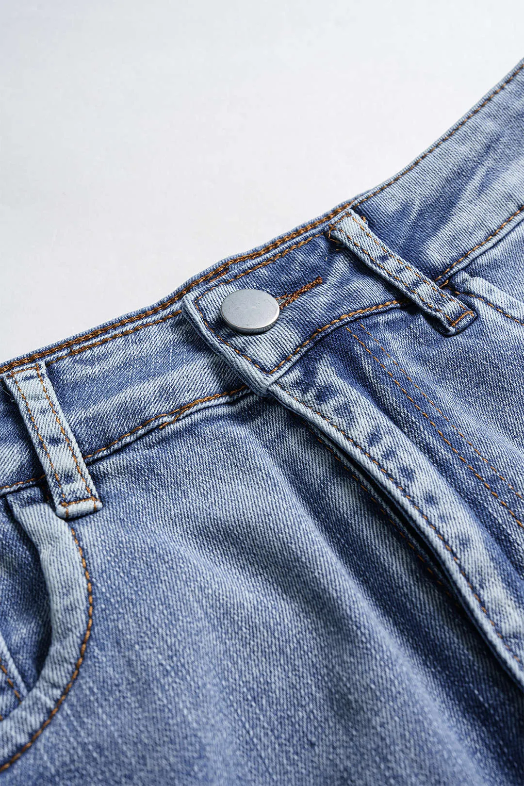 Denim Fringe Trim Mini Skirt sold by Micas product image thumbnail 3