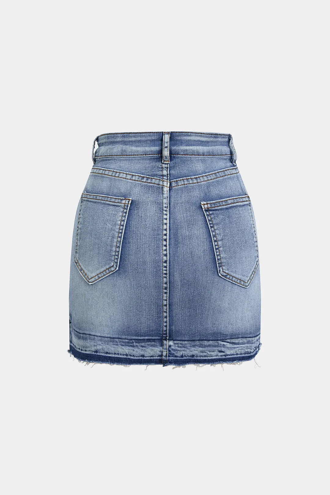 Denim Fringe Trim Mini Skirt sold by Micas product image thumbnail 2