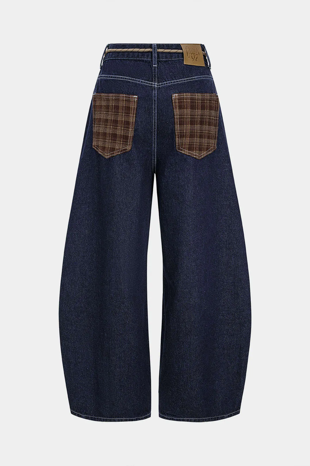 Denim Patchwork Tie-Up Wide Leg Jeans sold by Micas product image thumbnail 2