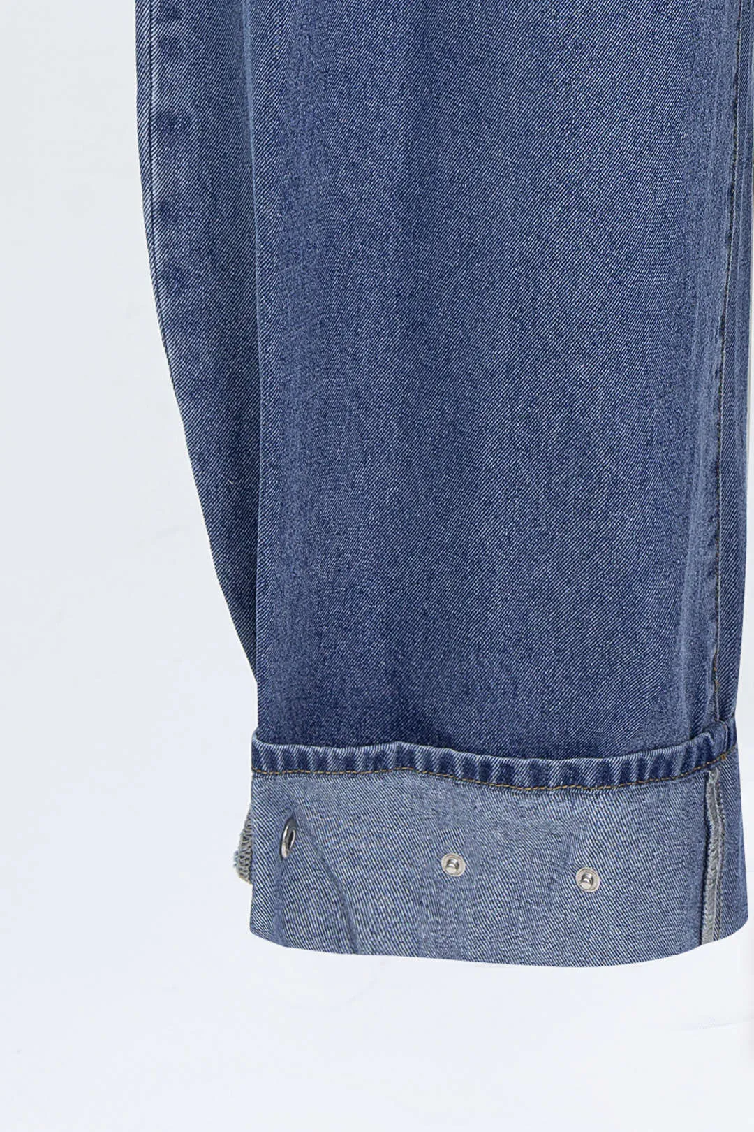 Denim Cuffed High Waist Jeans sold by Micas product image thumbnail 3