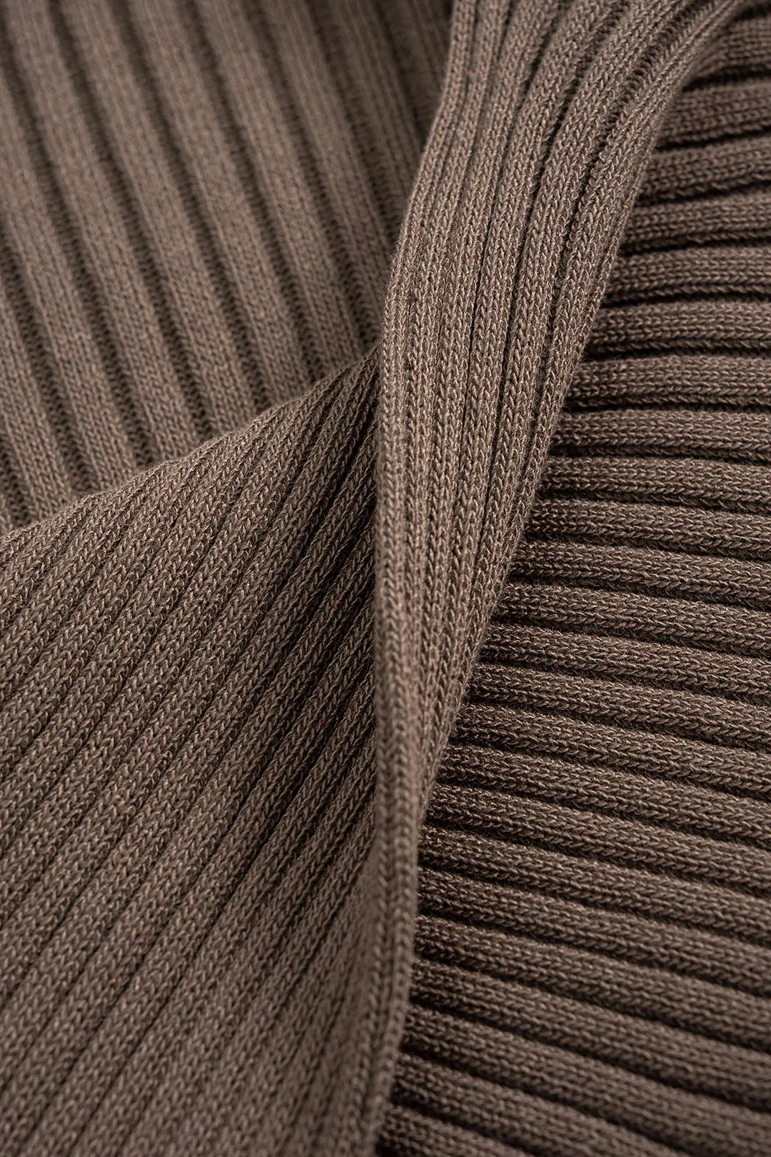 Knit Twist Knot Hollow Out High Slit Long Sleeve Dress sold by Micas product image thumbnail 3