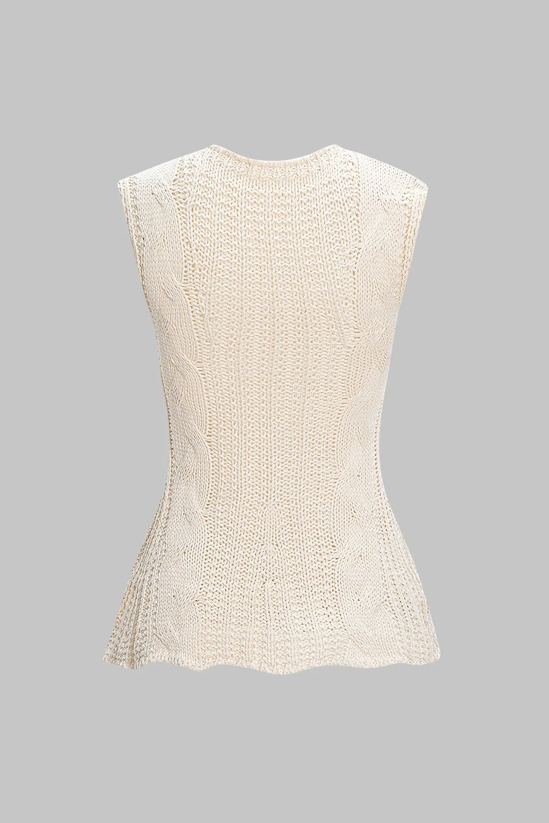 Cable Knit Sleeveless Tank Top sold by Micas product image thumbnail 2