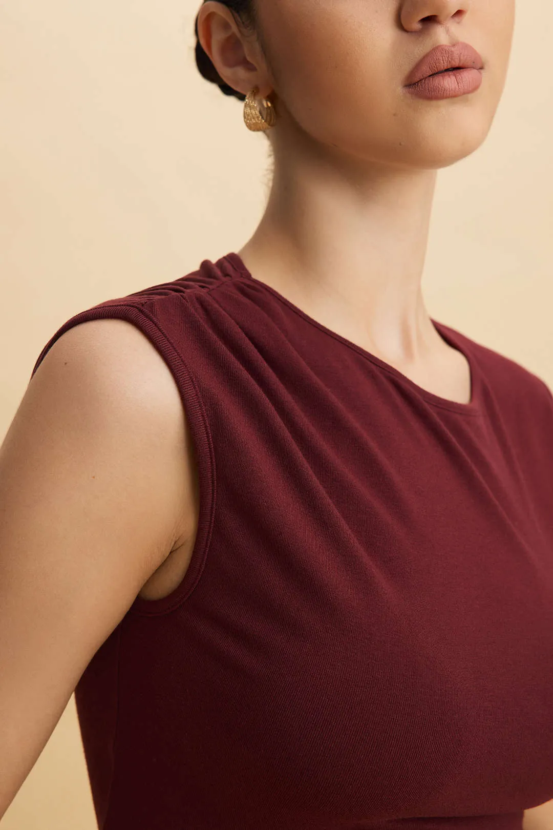 Ruched Asymmetrical Sleeveless Mini Dress sold by Micas product image thumbnail 5