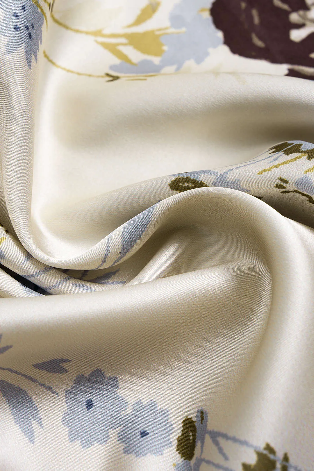 Floral Print Satin Ruched Backless V-Neck Long Sleeve Midi Dress sold by Micas product image thumbnail 4