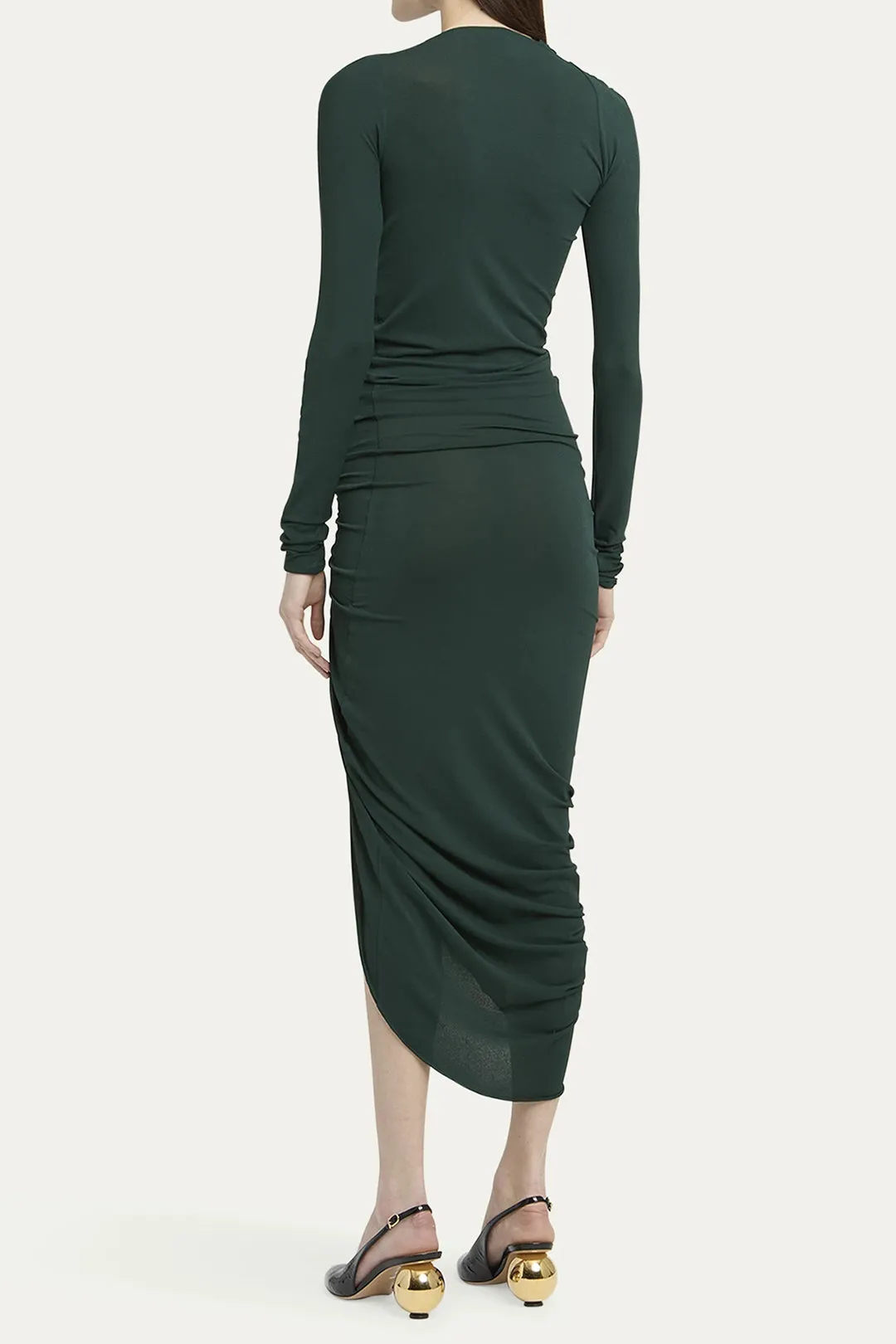 Round Neck Ruched Long Sleeve Maxi Dress sold by Micas product image thumbnail 3