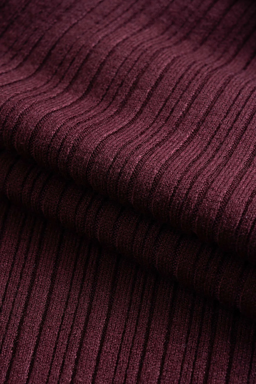 Knit Round Neck Tie-Back Scallop Edge Long Sleeve Dress sold by Micas product image thumbnail 4