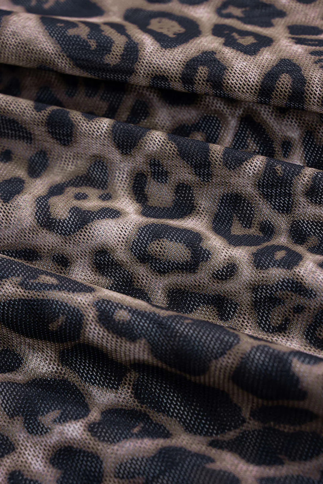 Leopard Print Mesh Backless Tie-Back Sleeveless Maxi Dress sold by Micas product image thumbnail 3