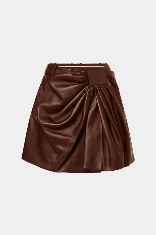 Faux Leather Ruched Skirt sold by Micas