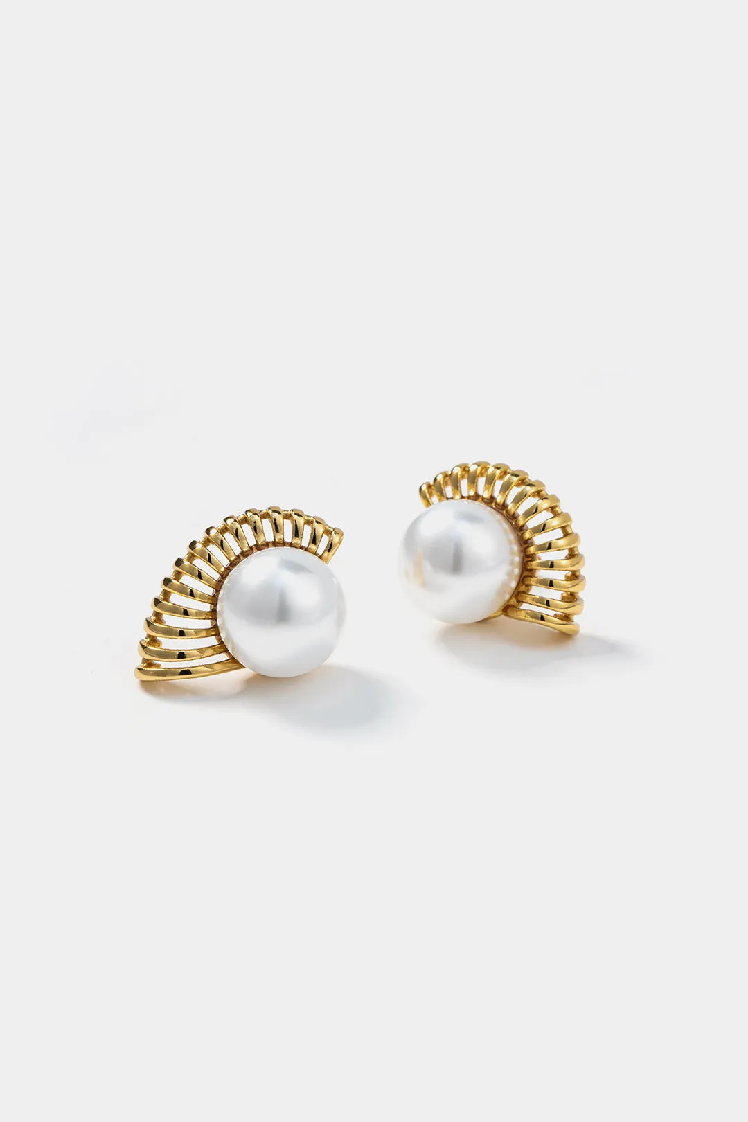 Metallic Pearl Earrings sold by Micas