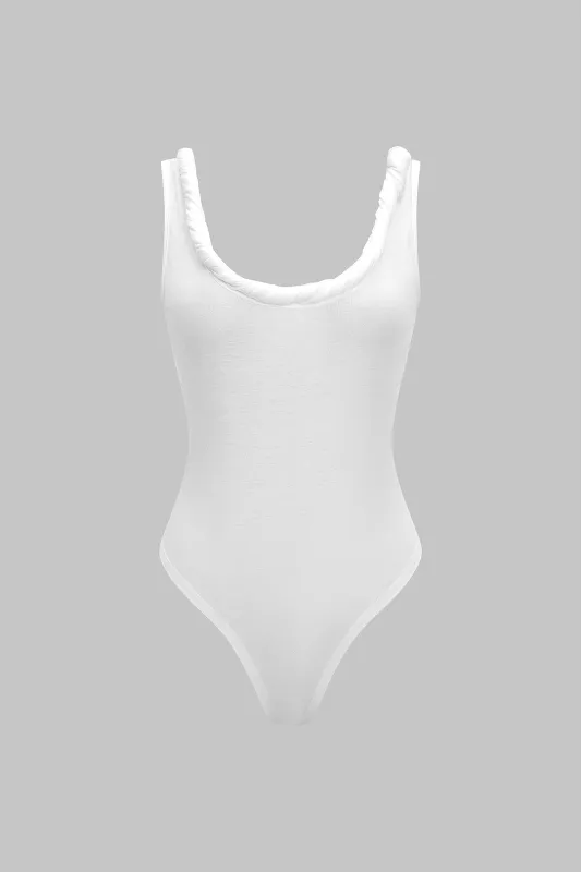 Solid Twist Knot Sleeveless Bodysuit sold by Micas