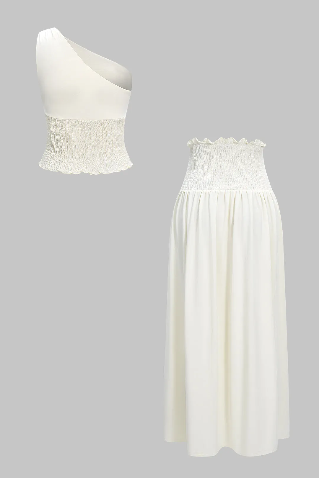 Shirred One Shoulder Cami Top And Strappy Skirt Set sold by Micas product image thumbnail 2