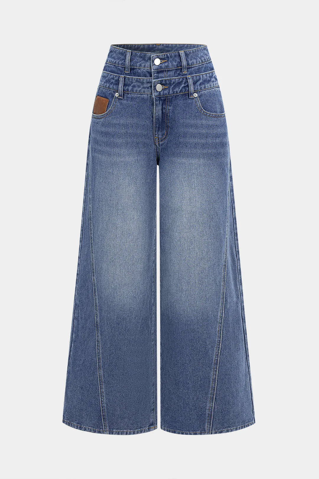 Denim High Waist Wide Leg Jeans sold by Micas