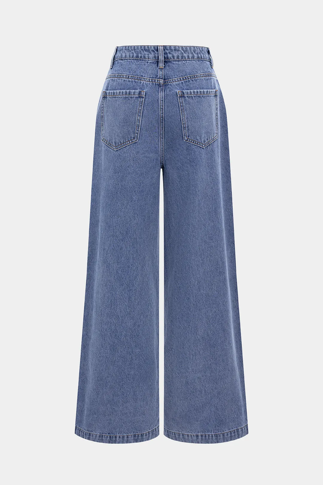 Denim Button Straight Leg Jeans sold by Micas product image thumbnail 2