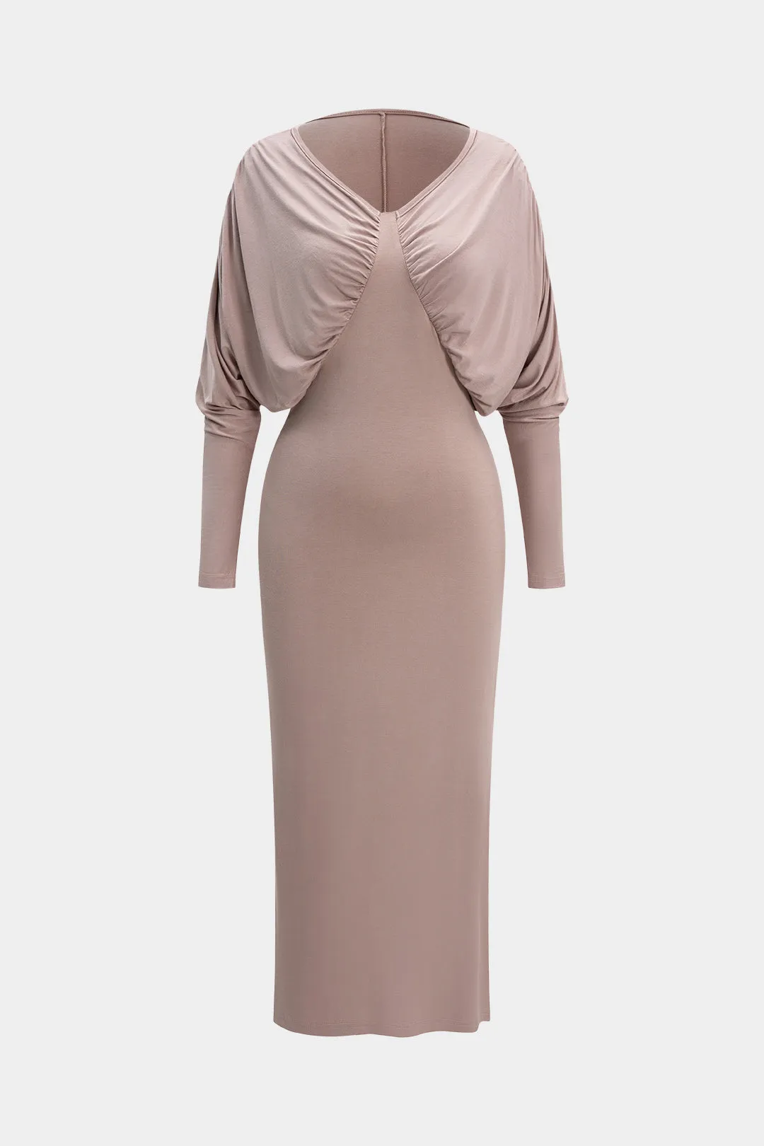 V-Neck Batwing Sleeve Ruched Maxi Dress sold by Micas product image thumbnail 5