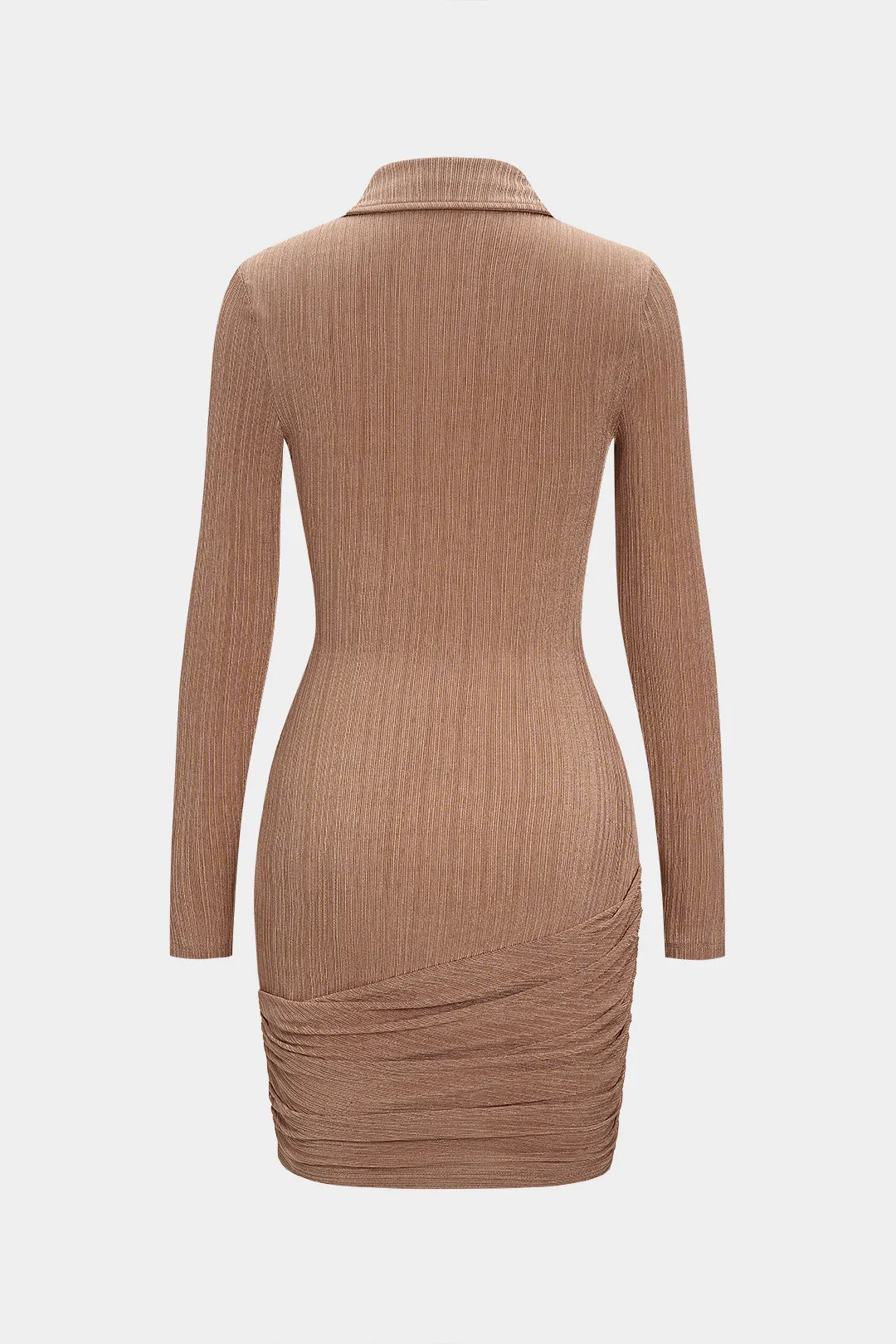 Ruched V-Neck Long Sleeve Mini Dress sold by Micas product image thumbnail 2