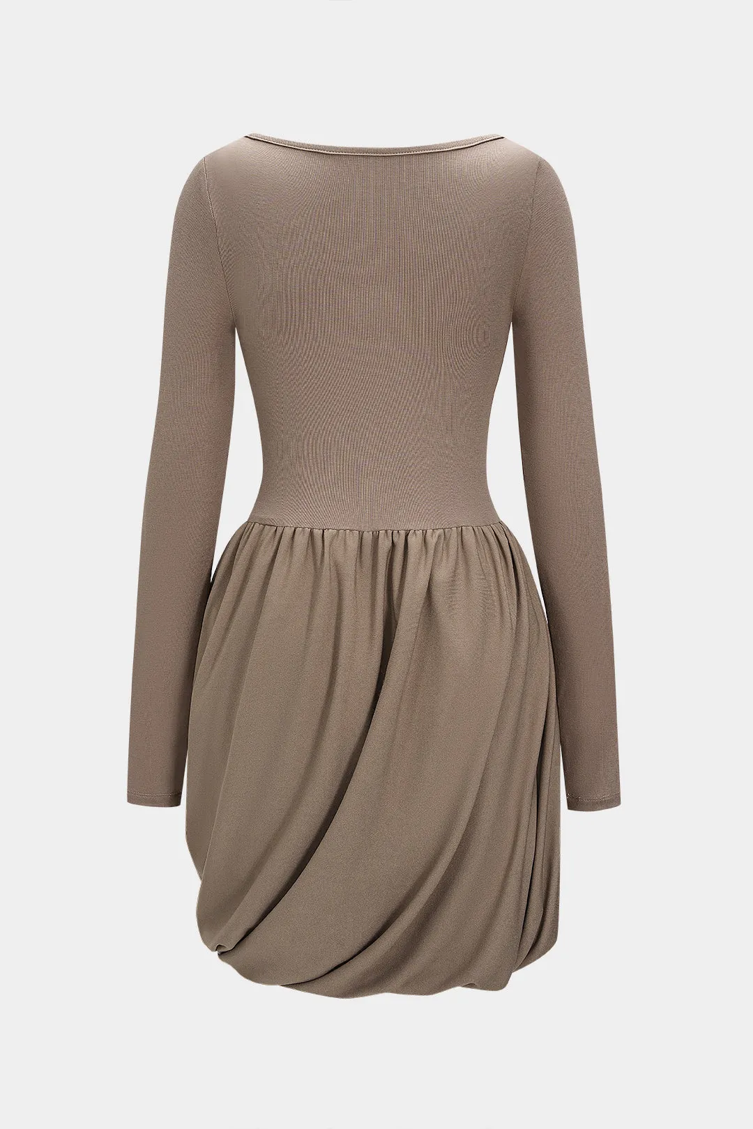 Ruched Asymmetrical Long Sleeve Mini Dress sold by Micas product image thumbnail 2