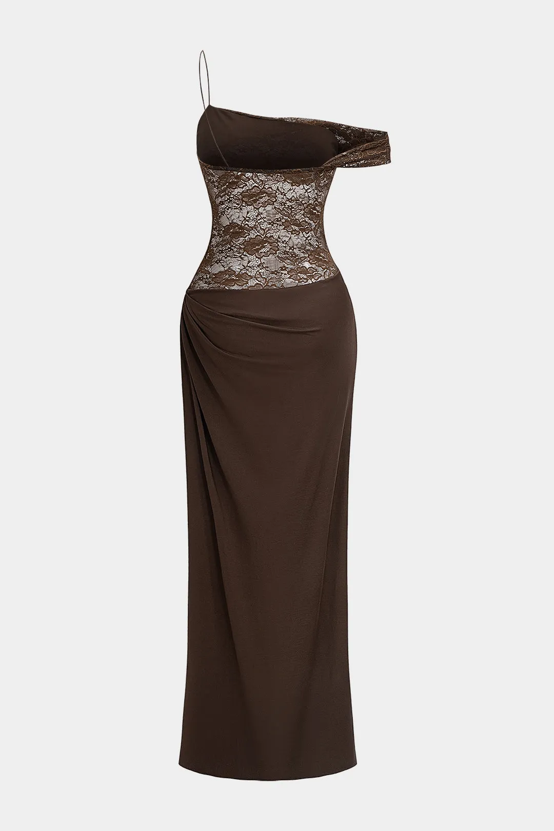 Floral Lace Patchwork Ruched Backless Slip Sleeveless Maxi Dress sold by Micas product image thumbnail 2