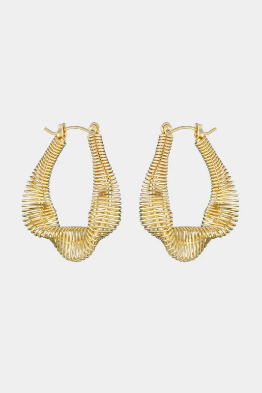 Metal Twisted Geometric Hollow Line Earrings sold by Micas