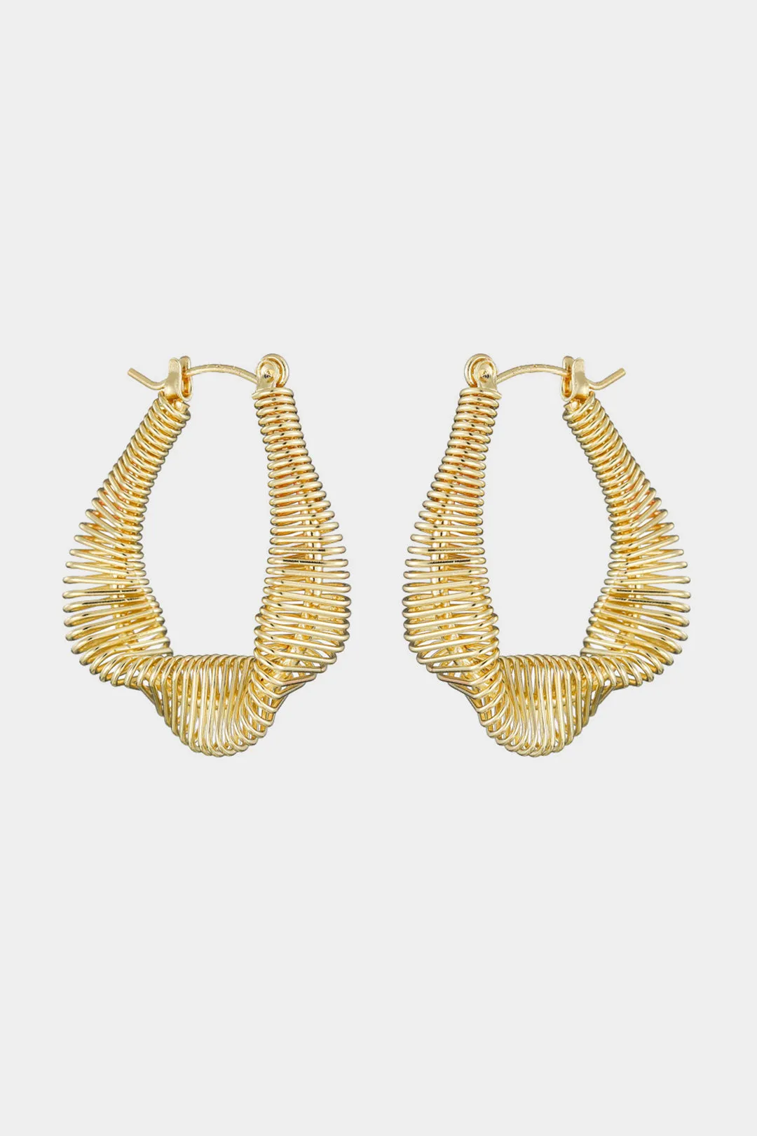 Metal Twisted Geometric Hollow Line Earrings sold by Micas