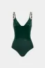 Faux Leather Chain Patchwork Sleeveless Bodysuit sold by Micas