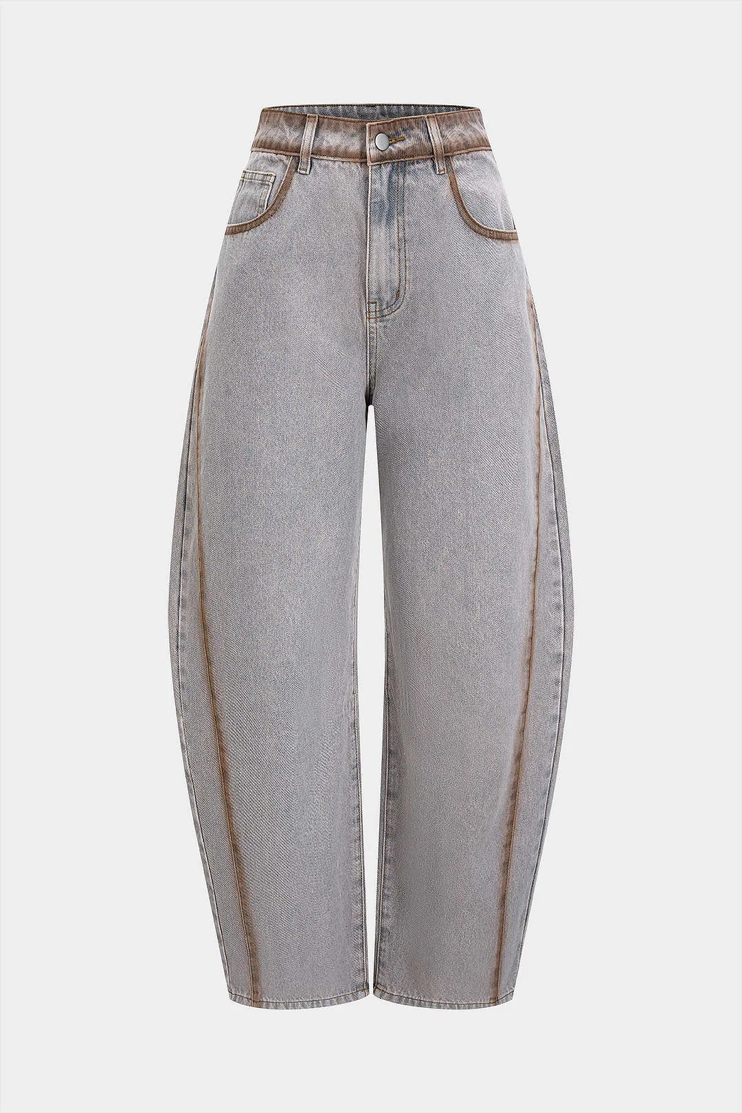 Denim Stitching Washed Pocket Jeans sold by Micas