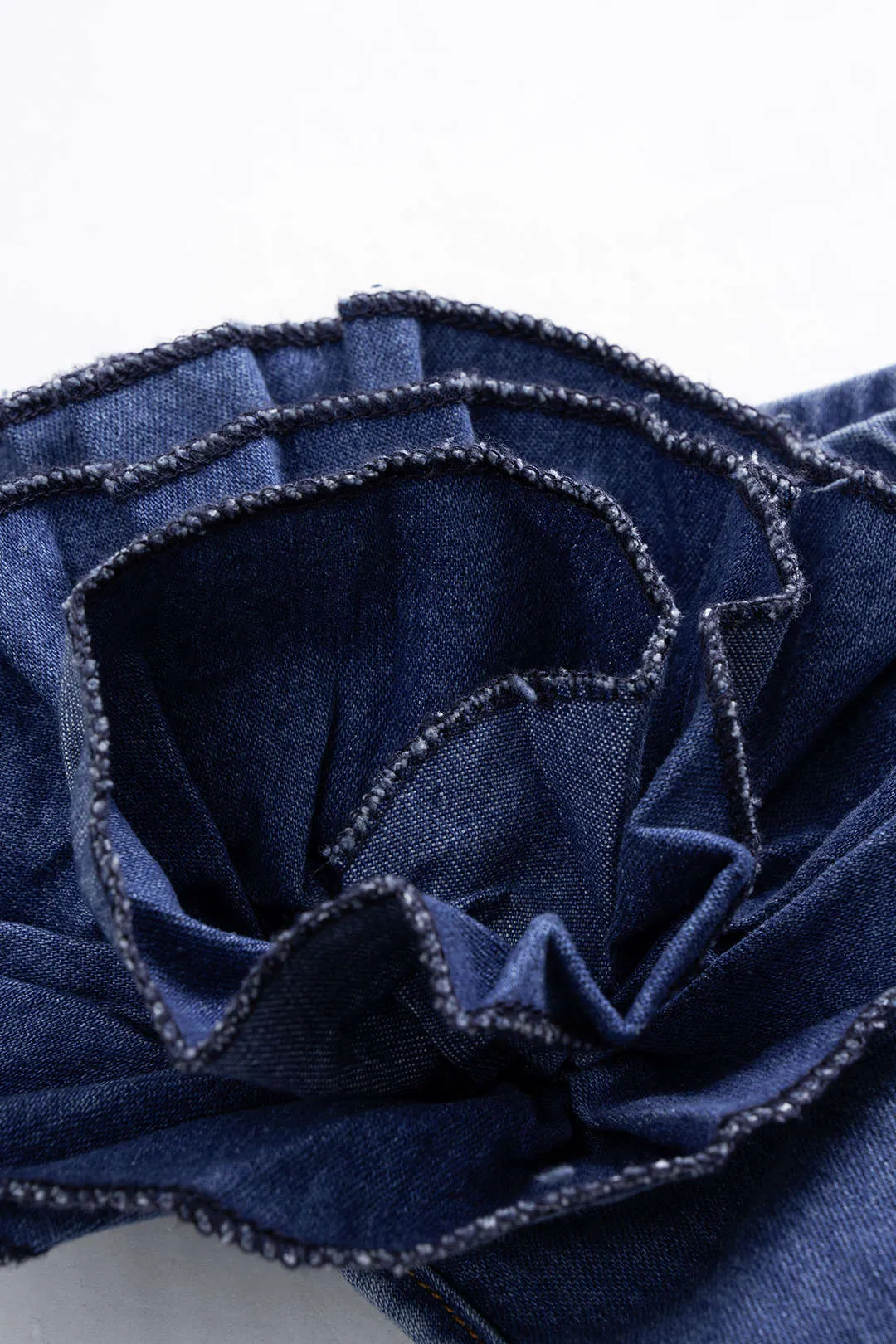 Denim 3D Floral One Shoulder Asymmetrical Sleeveless Dress sold by Micas product image thumbnail 3