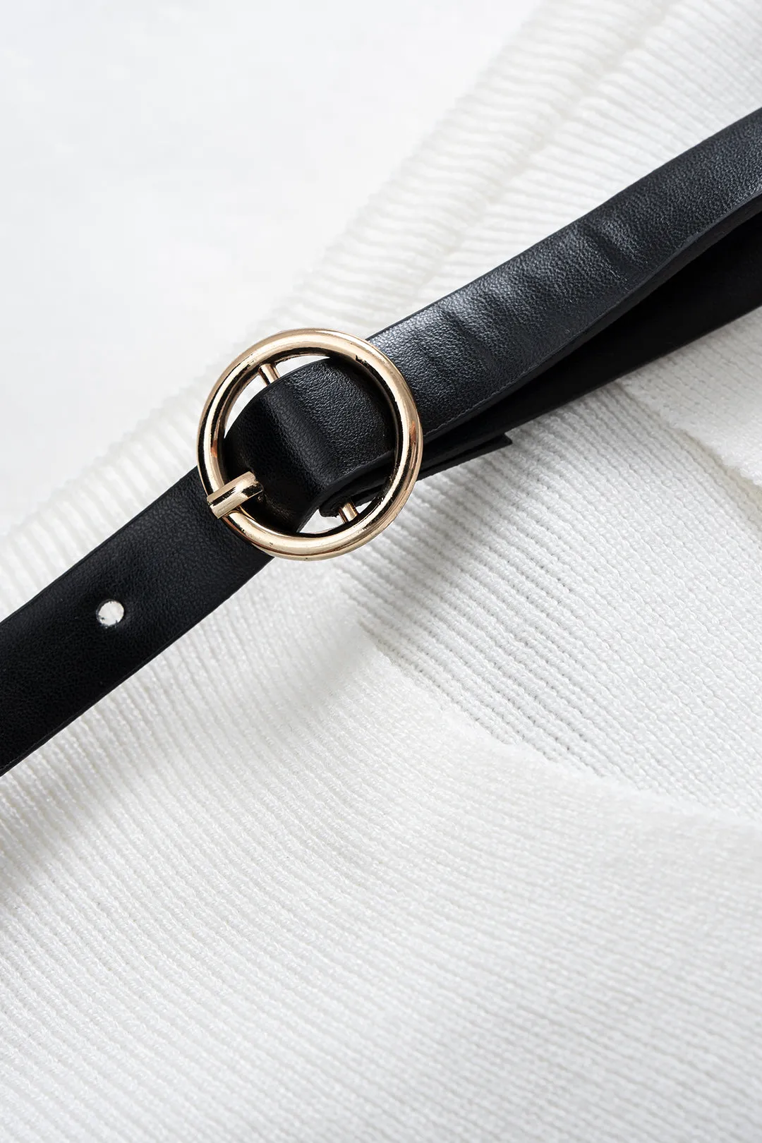 Belted Off Shoulder Cut Out Long-Sleeve Top sold by Micas product image thumbnail 3