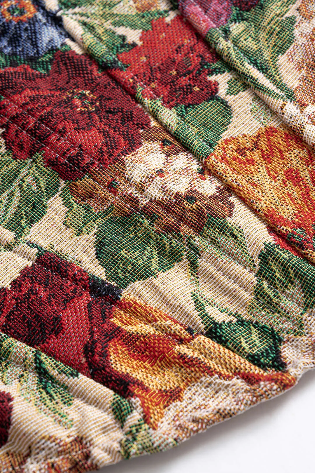 Retro Floral Print Corset Tie-Back Slip Cami Top sold by Micas product image thumbnail 3