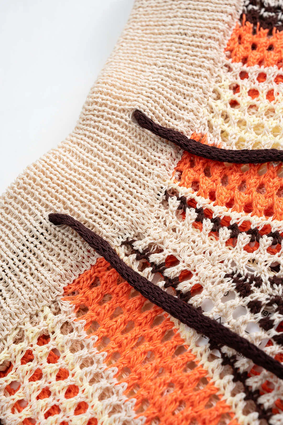 Contrast Print Knit Hollow Out Shorts sold by Micas product image thumbnail 3