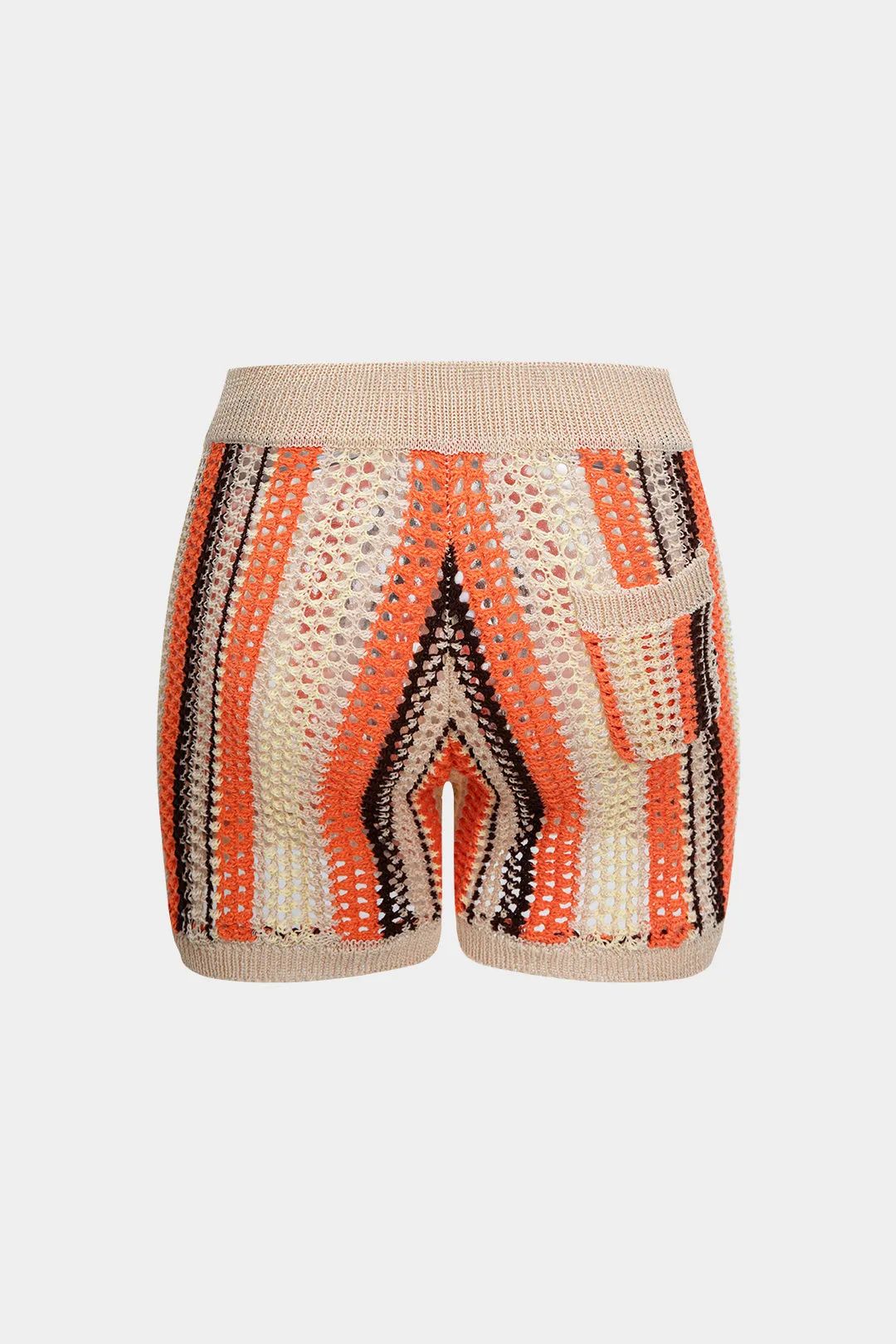 Contrast Print Knit Hollow Out Shorts sold by Micas product image thumbnail 2