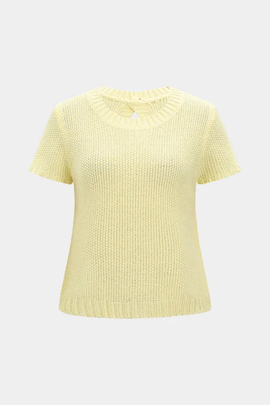 Knit Tie-Up Short-Sleeve Top sold by Micas