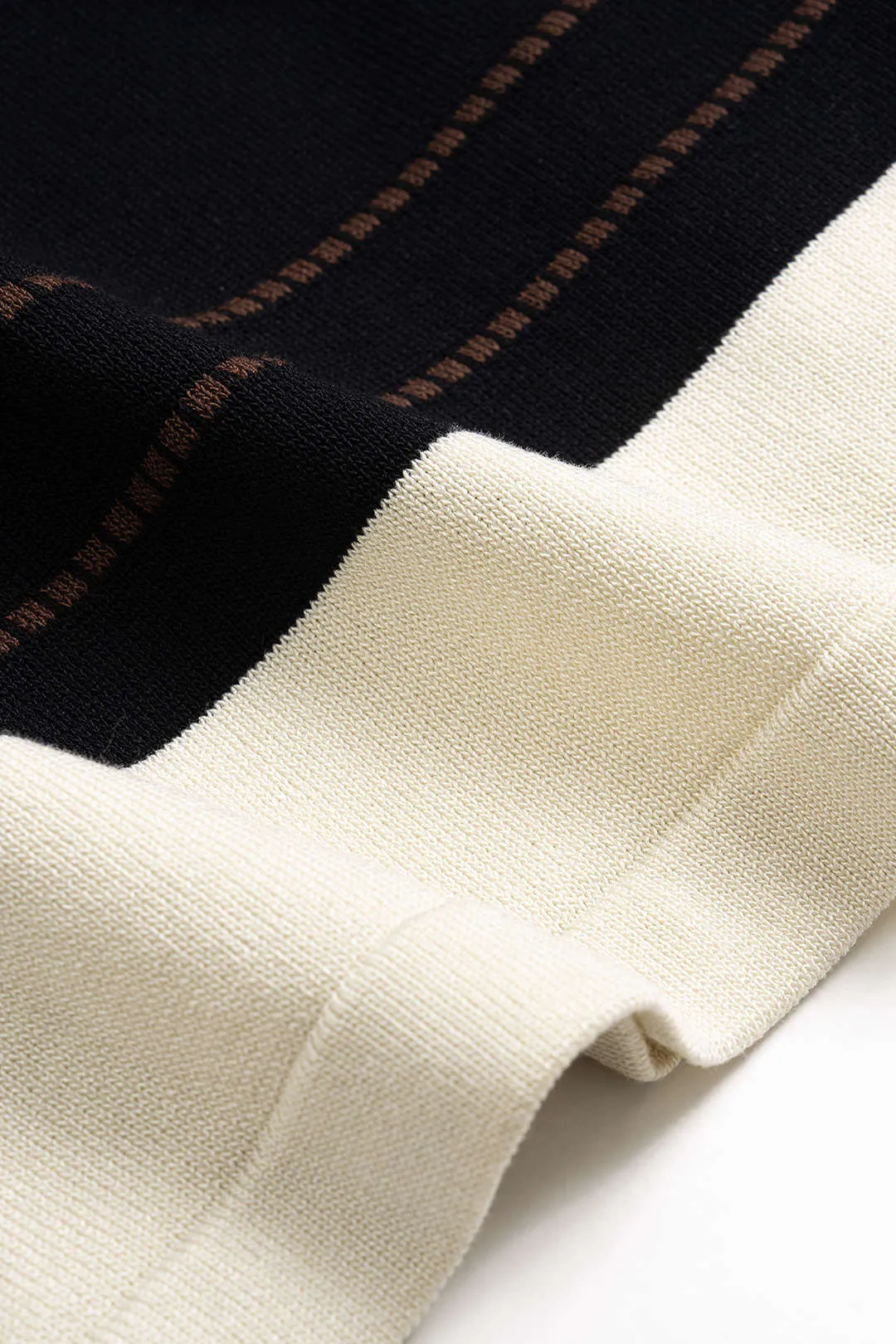 Knit Stripes Contrast Print Round Neck Short Sleeve Top And Skirt Set sold by Micas product image thumbnail 5