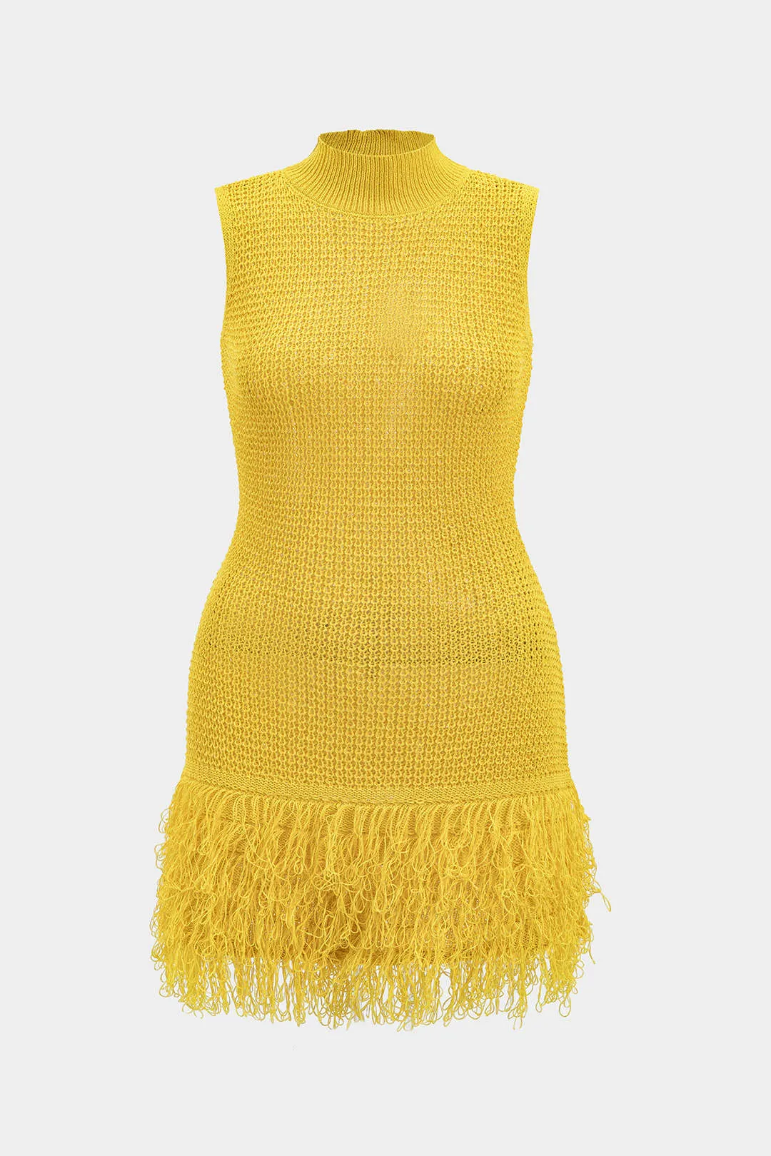 Plus Size Knit Fringe Sleeveless Dress sold by Micas