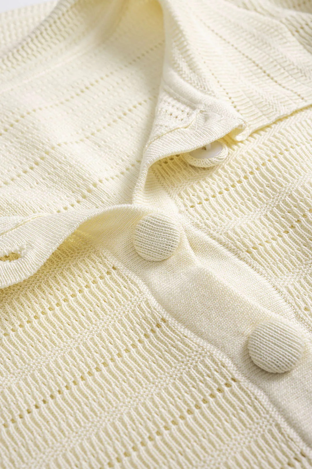 Knit Contrast Button Short-Sleeve Shirt And Skirt Set sold by Micas product image thumbnail 3