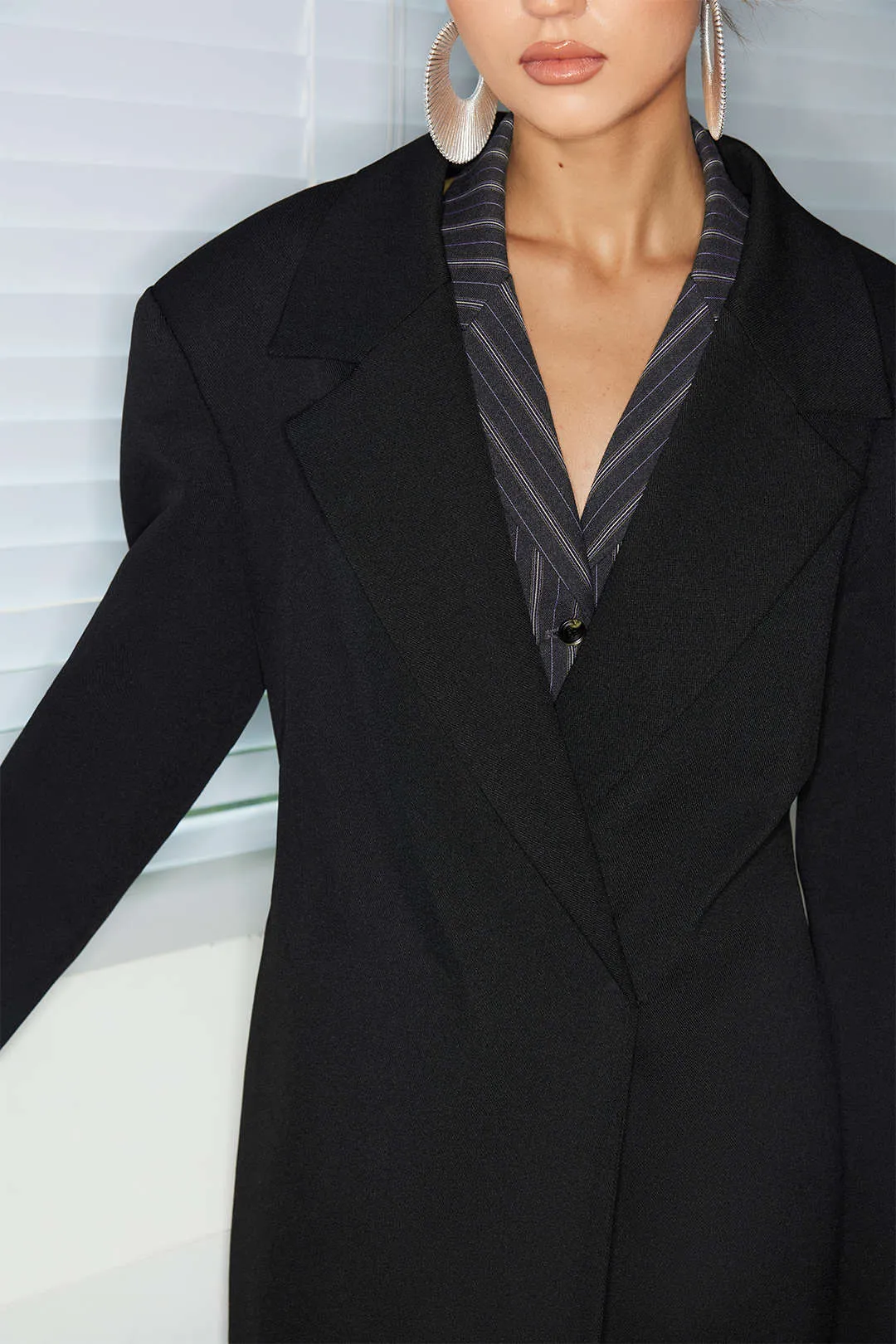 Notched Lapel Belted Blazer sold by Micas product image thumbnail 4