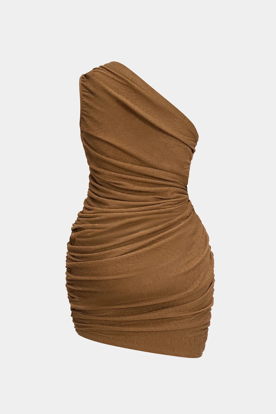 Plus Size Ruched One Shoulder Twist Knot Sleeveless Mini Dress sold by Micas product image thumbnail 2