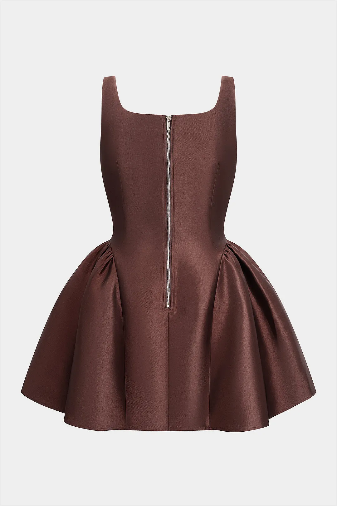 Plus Size Zipper Puff Hem Sleeveless Mini Dress sold by Micas product image thumbnail 2