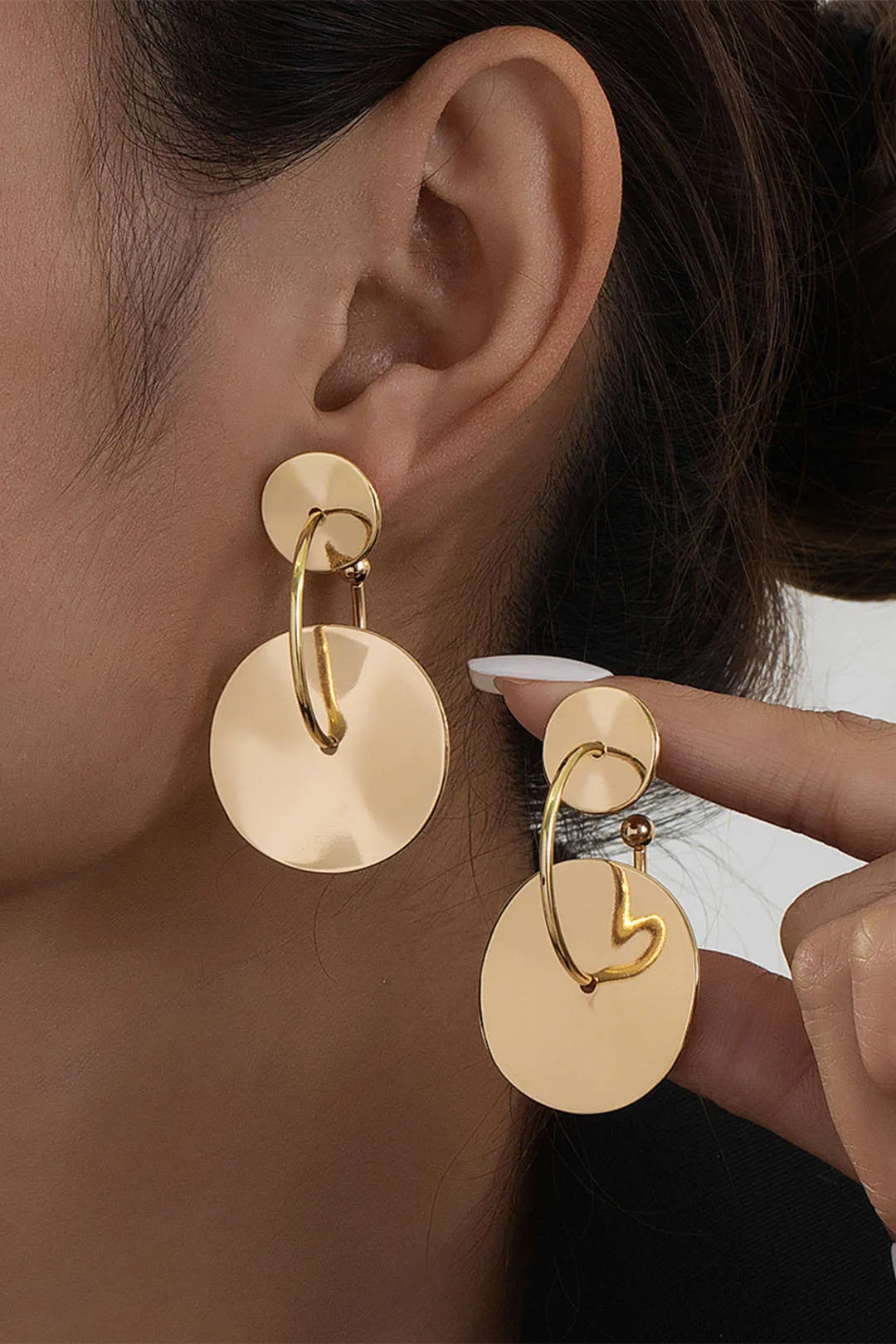 Metal Geometric Round Earrings sold by Micas