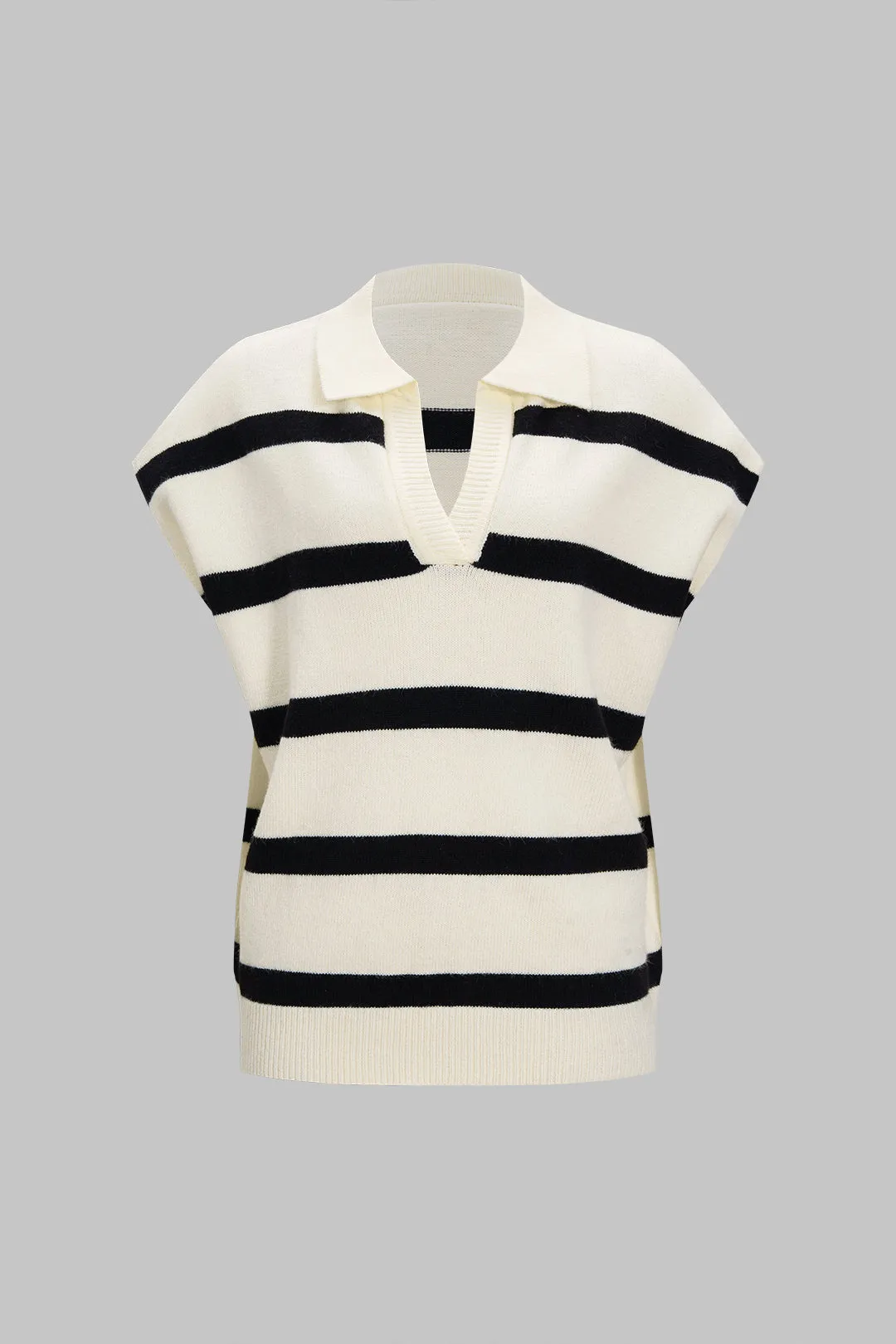 Contrast Stripes Print Knit Tank Top sold by Micas
