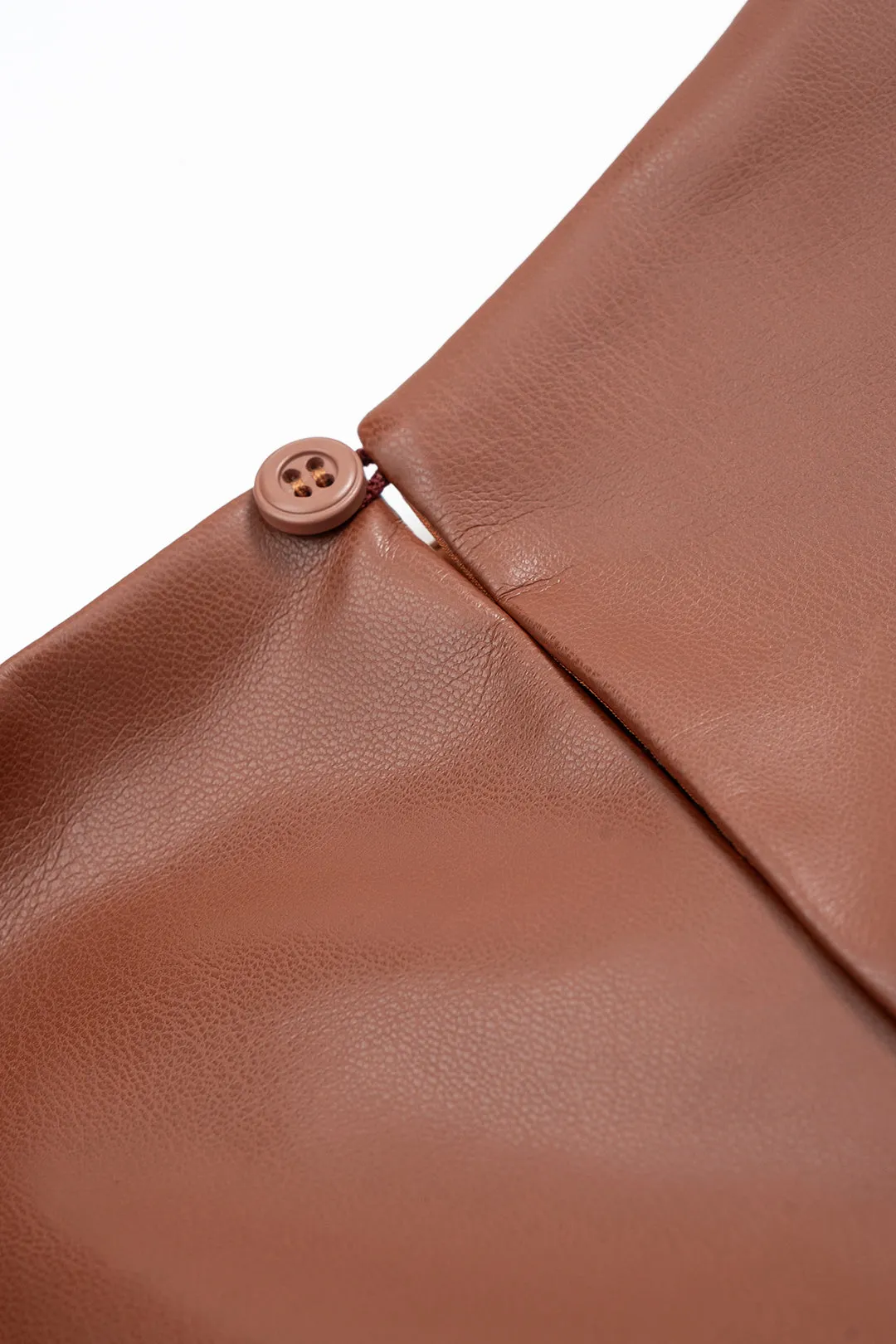 Faux Leather Patchwork Ruched Zipper Sleeveless Bodysuit sold by Micas product image thumbnail 5