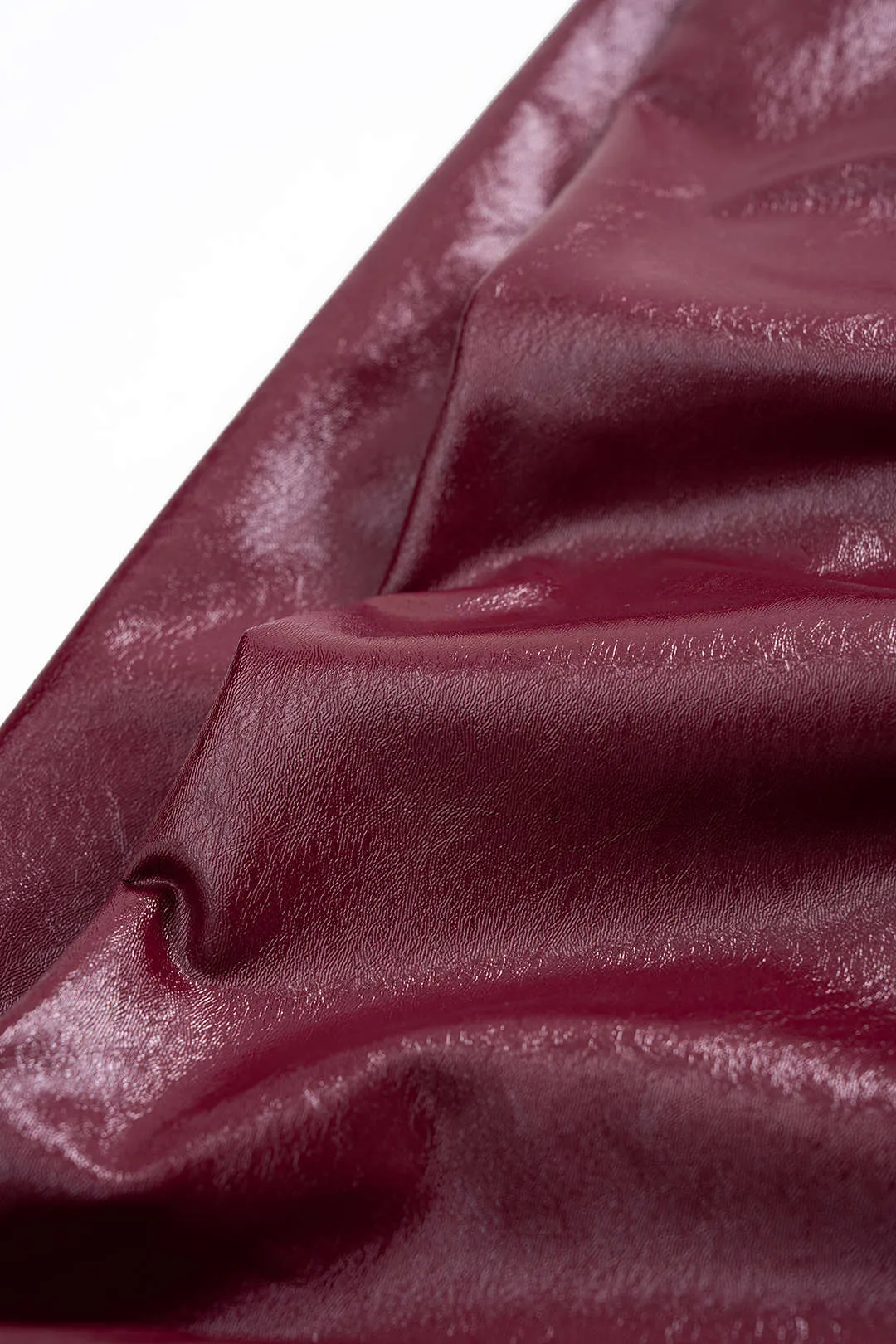 Faux Leather Ruched Asymmetrical Shoulder Bodysuit sold by Micas product image thumbnail 4