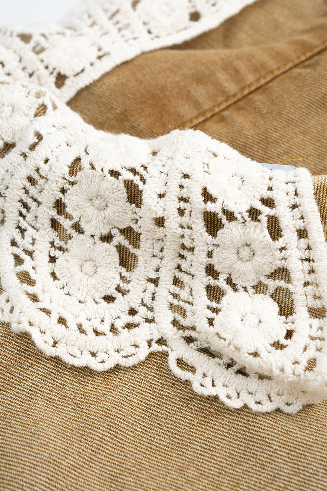 Denim Patchwork Drawstring Outerwear sold by Micas product image thumbnail 5