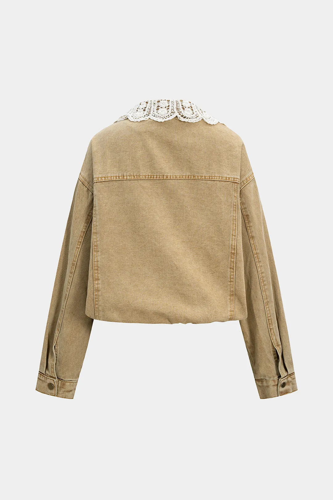 Denim Patchwork Drawstring Outerwear sold by Micas product image thumbnail 2